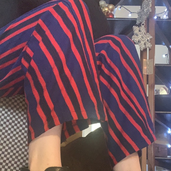 Silence and Noise Red and Blue stretch Ankle Pant - Picture 8 of 9